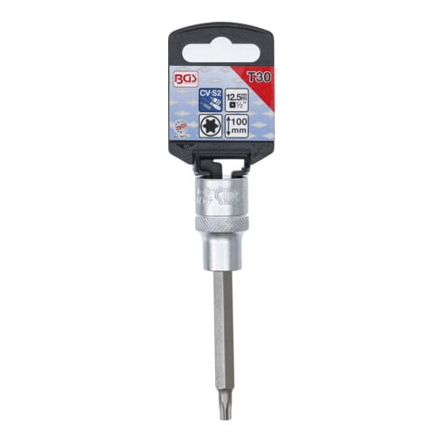 BGS Bit-Einsatz 4471, Länge 100 mm, Antrieb Innenvierkant 12,5 mm (1/2"), T-Profil (für TX) T30