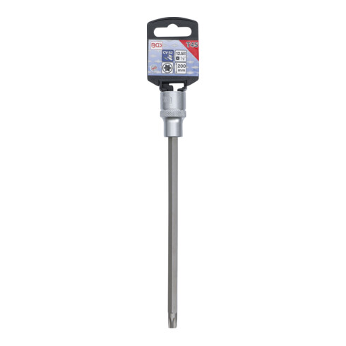 BGS Bit-Einsatz 4481, Länge 200 mm, Antrieb Innenvierkant 12,5 mm (1/2"), T-Profil (für Torx) T45