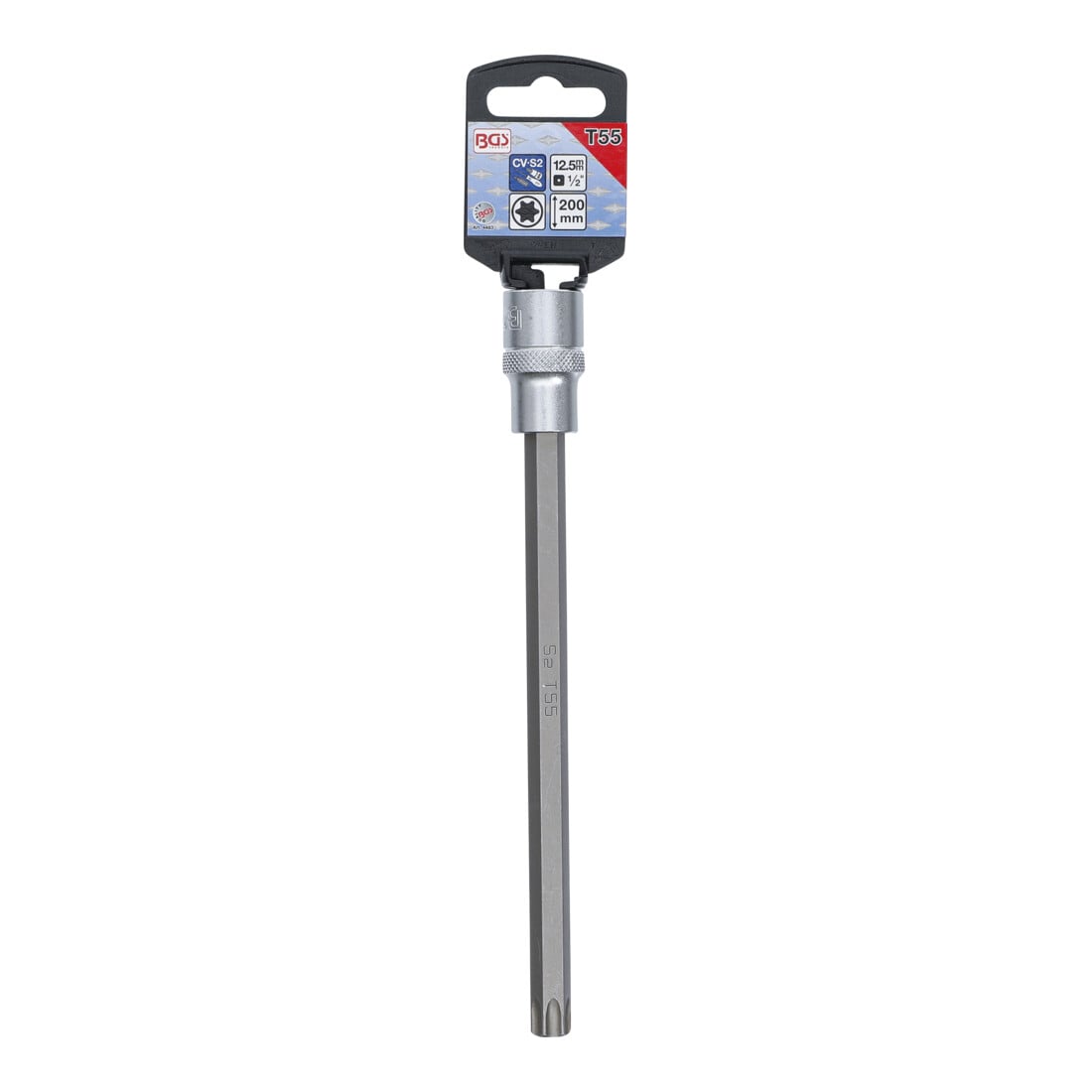 BGS Bit-Einsatz 4483, Länge 200 mm, Antrieb Innenvierkant 12,5 mm (1/2"), T-Profil (für TX) T55