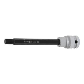 BGS Bit-Einsatz 5009, Länge 140 mm, Antrieb Innenvierkant 12,5 mm (1/2"), Innenvielzahn (für XZN) M10