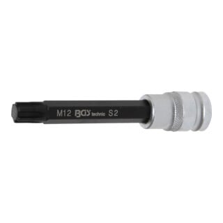 BGS Bit-Einsatz 5010, Länge 120 mm, Antrieb Innenvierkant 12,5 mm (1/2"), Keil-Profil (für RIBE) M12