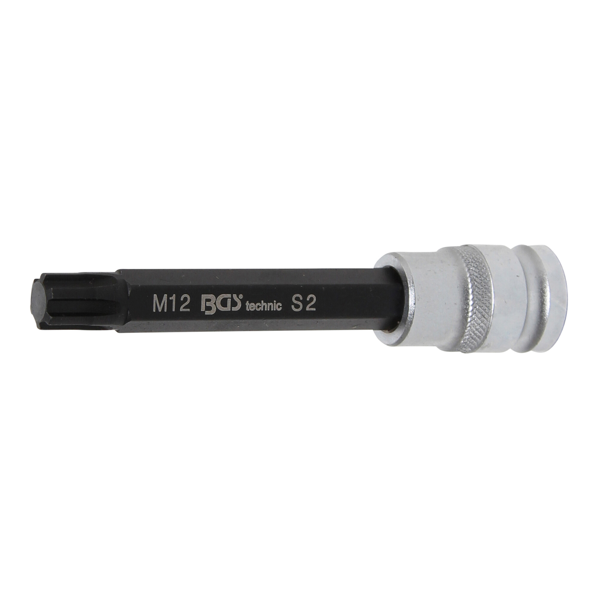 BGS Bit-Einsatz 5010, Länge 120 mm, Antrieb Innenvierkant 12,5 mm (1/2"), Keil-Profil (für RIBE) M12 ; BGS technic