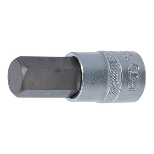 BGS Bit-Einsatz 5052-19, Antrieb Innenvierkant 12,5 mm (1/2"), Innensechskant 19 mm