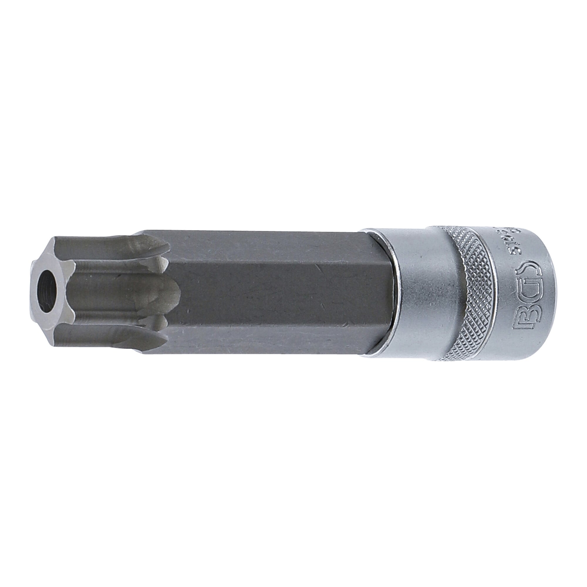 BGS Bit-Einsatz 5103-TB100, Länge 110 mm, Antrieb Innenvierkant 12,5 mm (1/2"), T-Profil (für TX) mit Bohrung T100 ; BGS technic