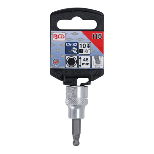 BGS Bit-Einsatz 5112, Antrieb Innenvierkant 10 mm (3/8"), Innensechskant mit Kugelkopf 5 mm