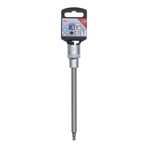 BGS Bit-Einsatz 5184-HB5, Länge 160 mm, Antrieb Innenvierkant 12,5 mm (1/2"), Innensechskant mit Kugelkopf 5 mm