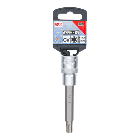 BGS Bit-Einsatz 5184-R9, Länge 100 mm, Antrieb Innenvierkant 12,5 mm (1/2"), Keil-Profil (für RIBE) M9