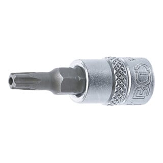 BGS Bit-Einsatz 5184-TS25, Antrieb Innenvierkant 6,3 mm (1/4"), TS-Profil (für TX Plus) mit Bohrung TS25