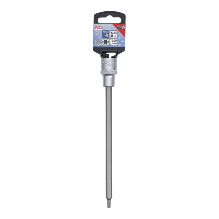 BGS Bit-Einsatz 9365, Länge 200 mm, Antrieb Innenvierkant 12,5 mm (1/2"), T-Profil (für TX) T25