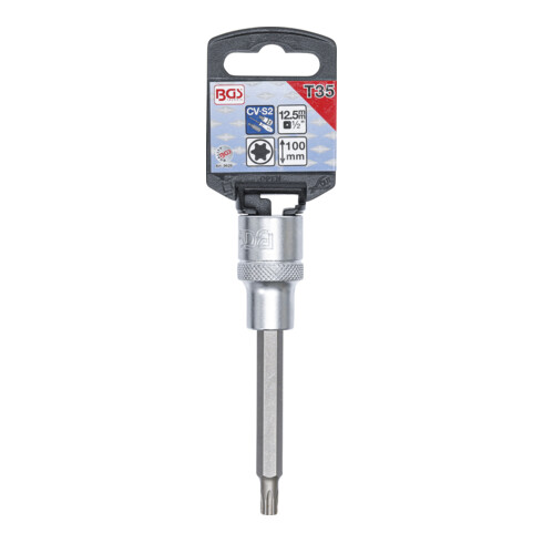 BGS Bit-Einsatz 9628, Länge 100 mm, Antrieb Innenvierkant 12,5 mm (1/2"), T-Profil (für Torx) T35