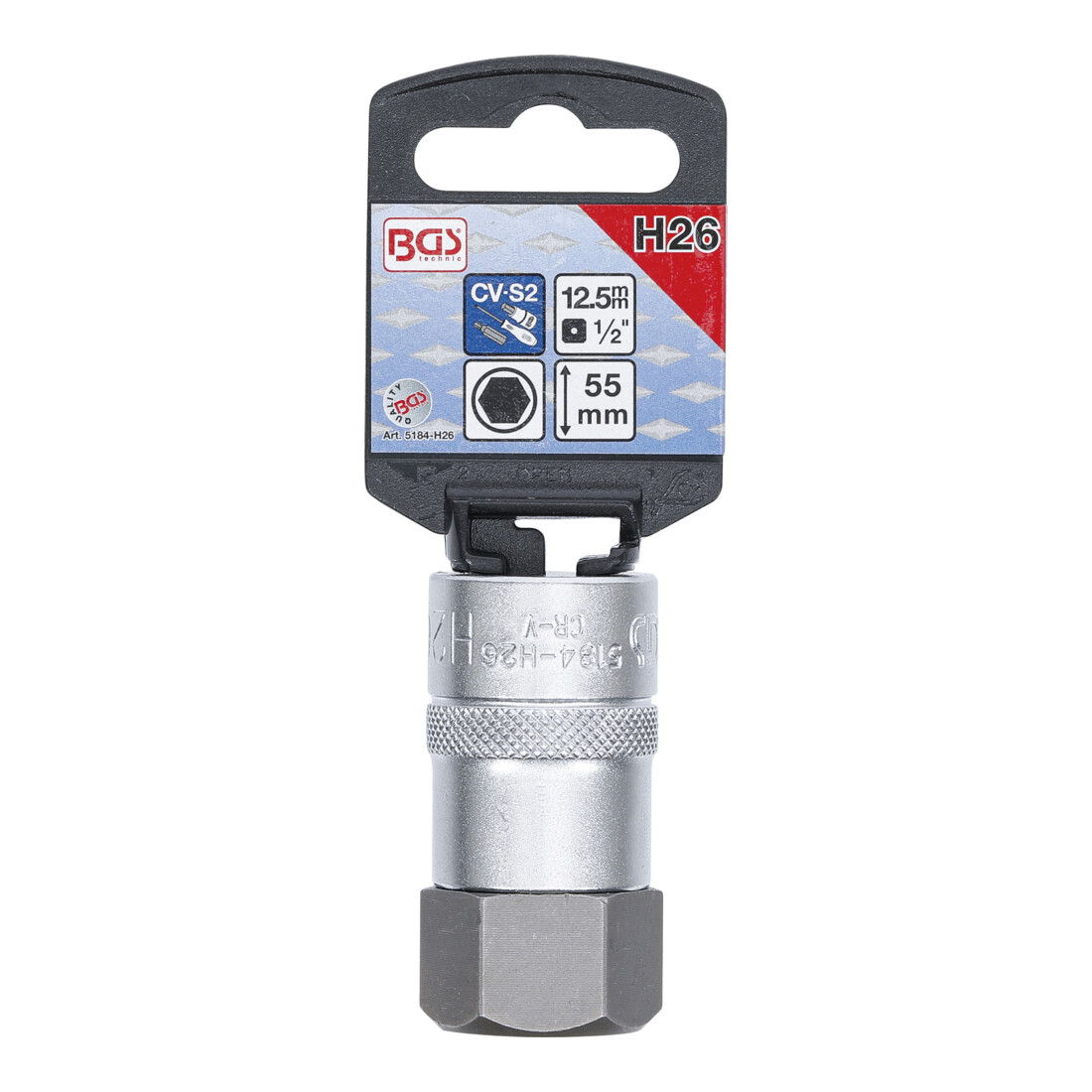 BGS Bit-Einsatz Antrieb Innenvierkant 12,5 mm (1/2") Innensechskant 26 mm