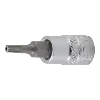 BGS Bit-Einsatz Antrieb Innenvierkant 6,3 mm (1/4") T-Profil (für TX) mit Bohrung T15