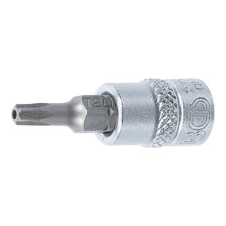 BGS Bit-Einsatz Antrieb Innenvierkant 6,3 mm (1/4") T-Profil (für TX) mit Bohrung
