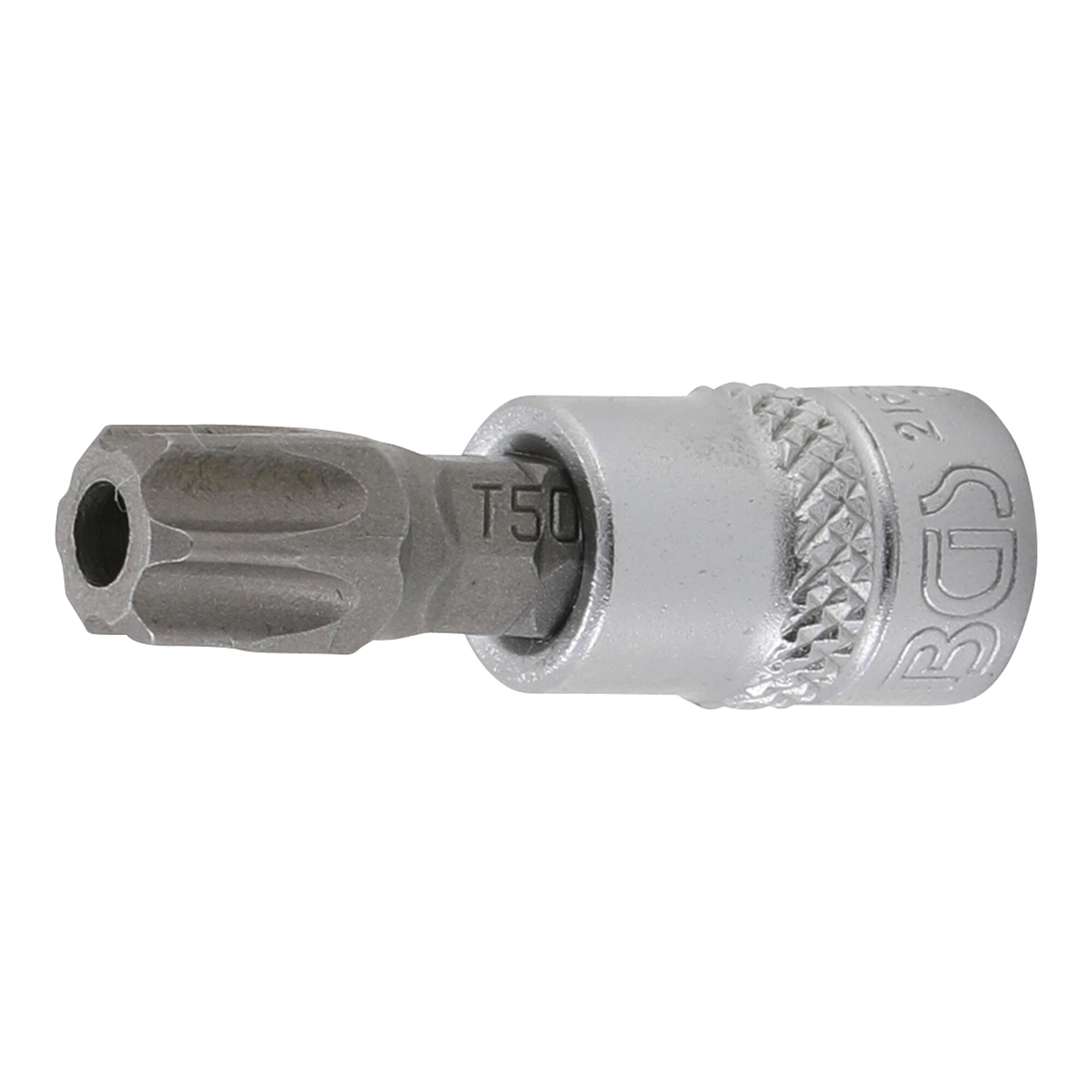 BGS Bit-Einsatz Antrieb Innenvierkant 6,3 mm (1/4") T-Profil (für TX) mit Bohrung T50 ; BGS technic