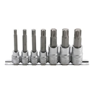 BGS Bit-Einsatz-Satz Antrieb Innenvierkant 10 mm (3/8 Zoll) / 12,5 mm (1/2 Zoll) Keil-Profil (für RIBE) M6 - M14  7 teilig