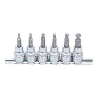 BGS Bit-Einsatz-Satz Antrieb Innenvierkant 10 mm (3/8 Zoll) Innensechskant mit Kugelkopf 3 - 8 mm 6 teilig