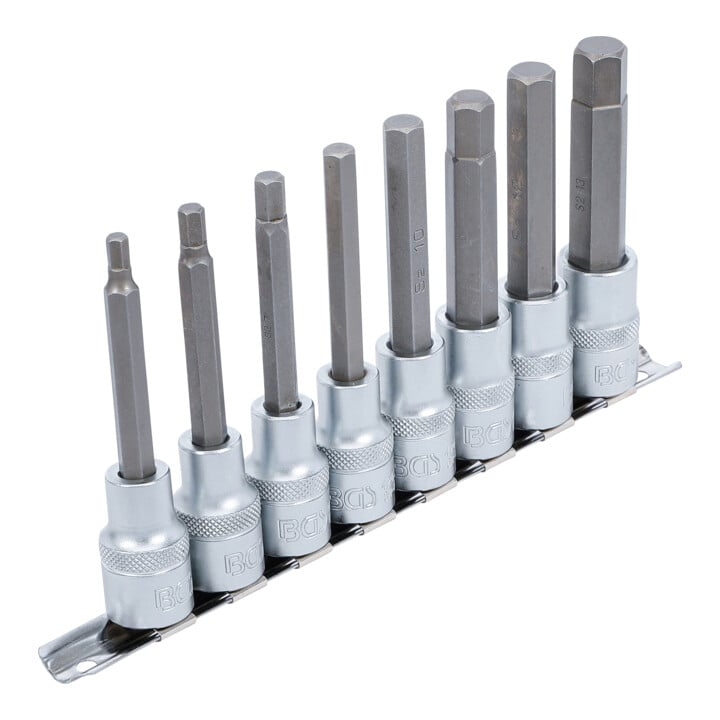 BGS Bit-Einsatz-Satz, Antrieb Innenvierkant 12,5 mm (1/2"), Innensechskant 5 - 13 mm, 8-tlg.