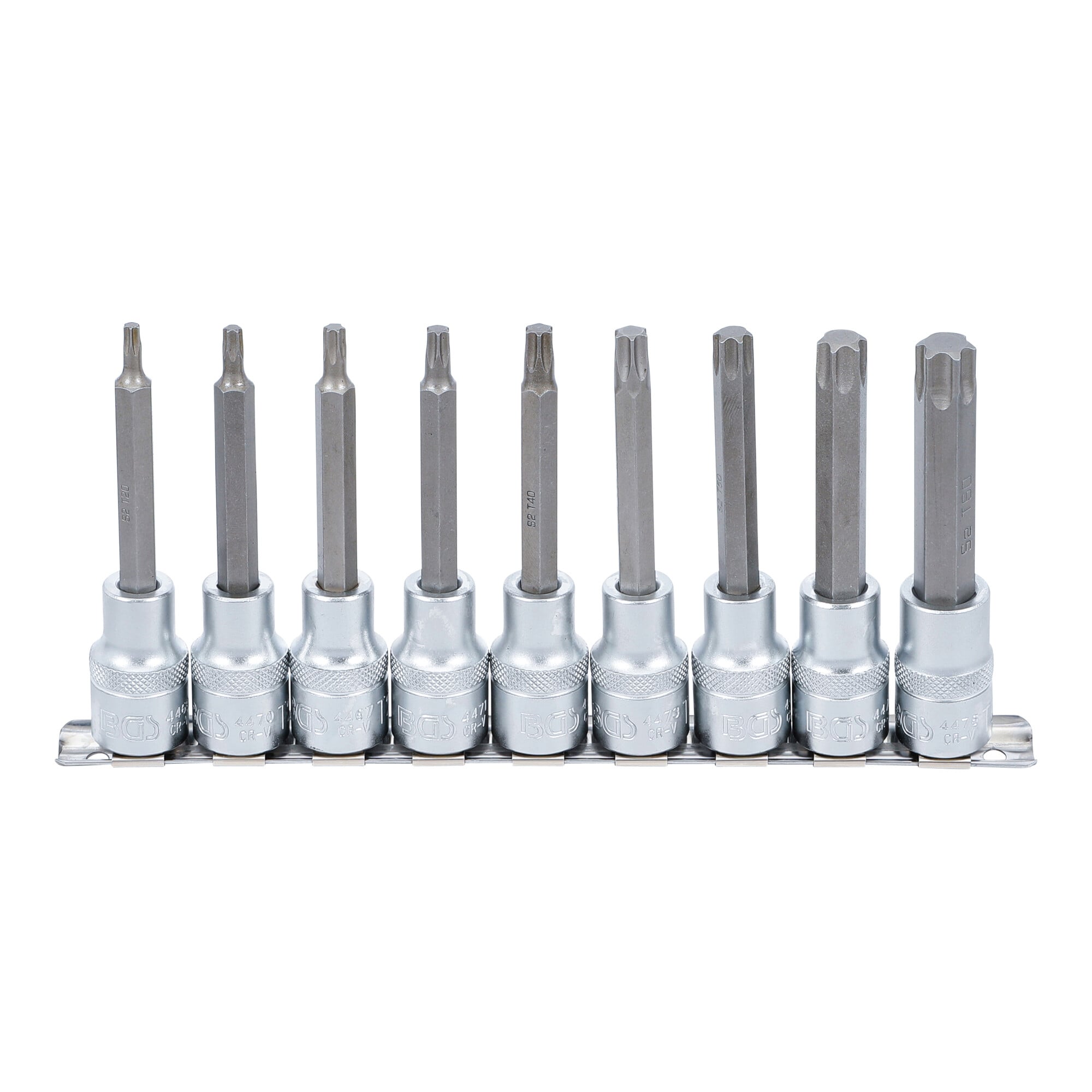 BGS Bit-Einsatz-Satz, Antrieb Innenvierkant 12,5 mm (1/2"), T-Profil (für TX), 9-tlg. ; BGS technic