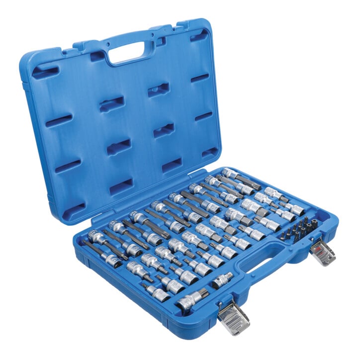 BGS Bit-Einsatz-Satz Antrieb Innenvierkant 12,5 mm (1/2 Zoll), Außensechskant 8 mm (5/16 Zoll) 49 teilig