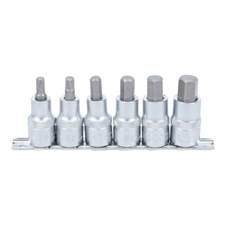 BGS Bit-Einsatz-Satz Antrieb Innenvierkant 12,5 mm (1/2 Zoll) Innensechskant 6 - 14 mm 6 teilig