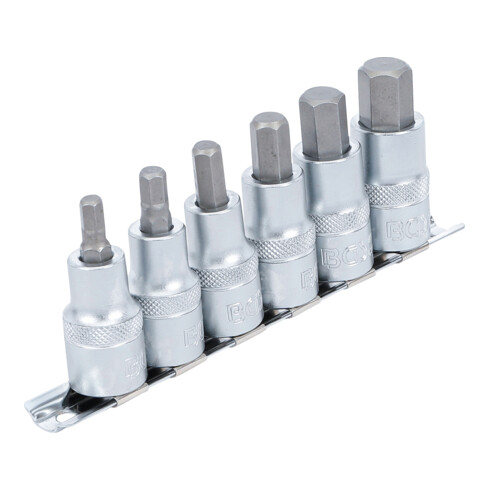 BGS Bit-Einsatz-Satz Antrieb Innenvierkant 12,5 mm (1/2 Zoll) Innensechskant 6 - 14 mm 6 teilig