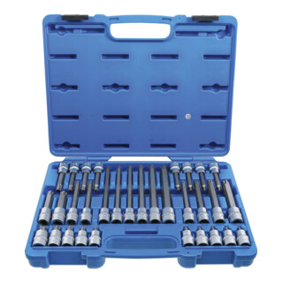 BGS Bit-Einsatz-Satz Antrieb Innenvierkant 12,5 mm (1/2 Zoll) TPS-Profil (für TX Plus) mit Bohrung TPS20 - TPS70 32 teilig