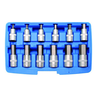 BGS Bit-Einsatz-Satz Antrieb Innenvierkant 12,5 mm Innensechskant 5 - 22 mm 12-tlg.