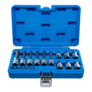 BGS Bit-Einsatz-Satz, Antrieb Innenvierkant 6,3 mm (1/4") / 12,5 mm (1/2"), T-Profil (für TX) mit Bohrung, 18-tlg.