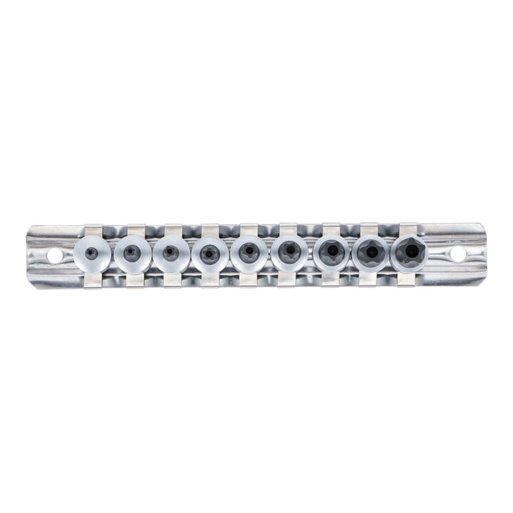 BGS Bit-Einsatz-Satz, Antrieb Innenvierkant 6,3 mm (1/4"), TS-Profil (für TX Plus) mit Bohrung TS10 - TS50, 9-tlg.