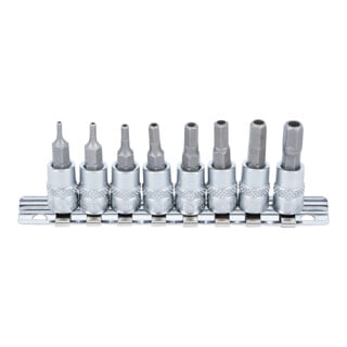 BGS Bit-Einsatz-Satz Antrieb Innenvierkant 6,3 mm (1/4 Zoll) Innensechskant mit Bohrung 2 - 7 mm 8 teilig