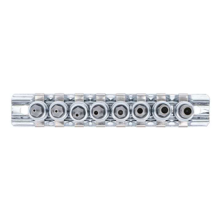 BGS Bit-Einsatz-Satz Antrieb Innenvierkant 6,3 mm (1/4 Zoll) Innensechskant mit Bohrung 2 - 7 mm 8 teilig