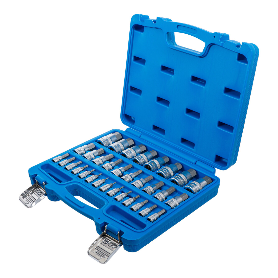 BGS Bit-Einsatz-Satz Innensechskant 2 - 19 mm / 1/4" - 9/16" Metrisch und Zollgrößen 32-tlg.