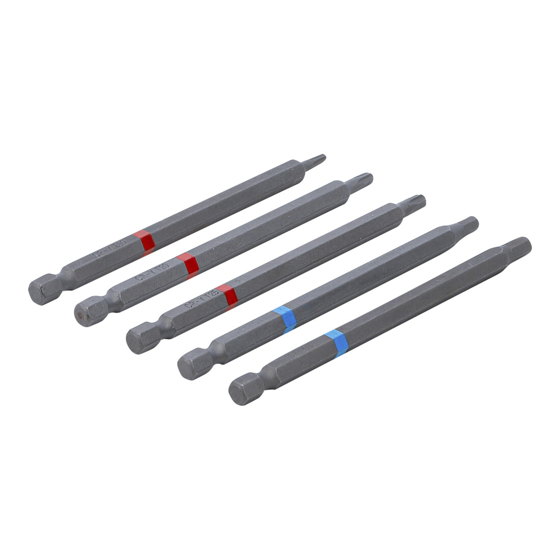 BGS Bit-Satz, Antrieb Außensechskant 6,3 mm (1/4"), Innensechskant, T-Profil (für TX), Länge 110 mm, 5-tlg.