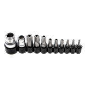 BGS Bit set aandrijving buitenzeskant 6,3 mm (1/4 inch) / 10 mm (3/8 inch) T-profiel (voor Torx) met boring 11 delig
