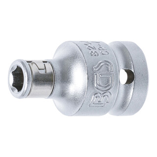 BGS Bitadapter met borgkogel Vierkant bus 12,5 mm Zeskant bus 6,3 mm