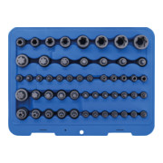 BGS Bitinzet- en doppenset E-profiel / T-profiel (voor Torx) / T-profiel (voor Torx) met boring / TP-profiel (voor Torx Plus) 52 delig