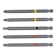 BGS Bitset, aandrijving buitensleutel 6,3 mm (1/4"), kruiskop PH, kruiskop PZ, sleuf, lengte 110 mm, 5-dlg.-5