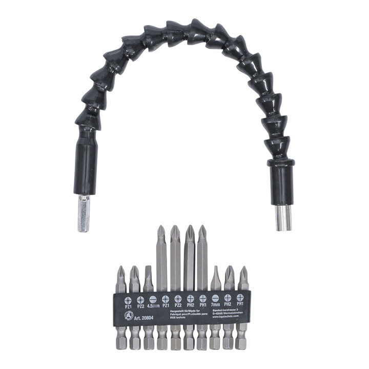 BGS Bitset met flexibele as | 6,3 mm (1/4") | 11-dlg.