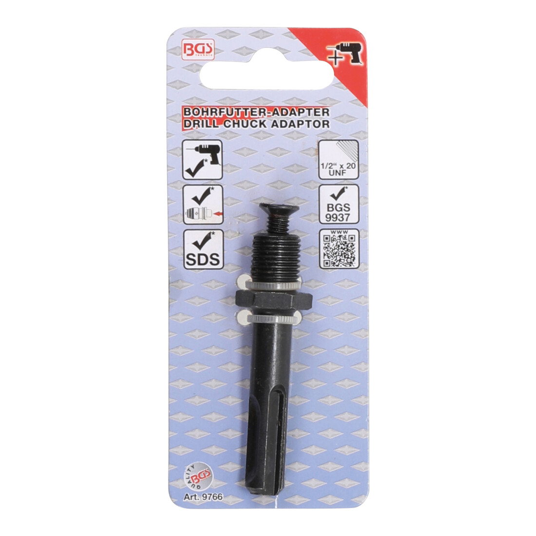 BGS Bohrfutter-Adapter 9766, 1/2" UNF, für SDS-Aufnahme