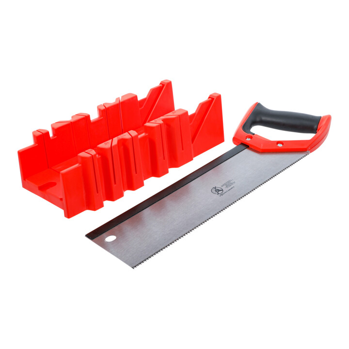 BGS Boîte à onglets matière plastique 300 x 130 x 80 mm avec scie à dos