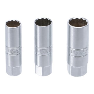 BGS Bougie dopsleutelset Twaalf Vierkant Aandrijving 10 mm (3/8 inch) SW 14 - 16 - 18 mm 3 delig