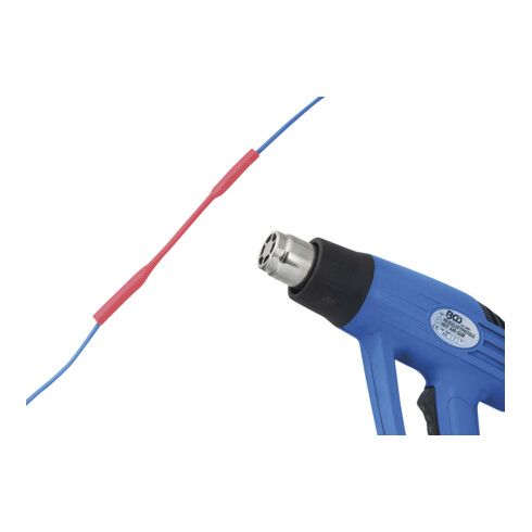 BGS Box gauine termorestringenti, rosso, Ø 3 mm, 8 m