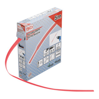 BGS Box gauine termorestringenti, rosso, Ø 8 mm, 5 m