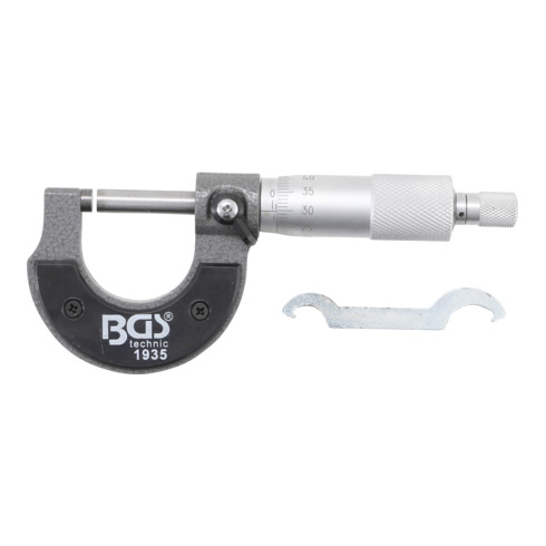 BGS Bügelmessschraube in Holzkassette Genauigkeit 0,01 mm 0 - 25 mm