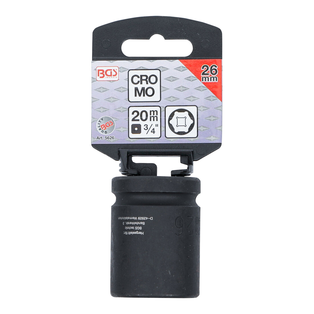 BGS Bussola esagonale, 20 mm (3/4"), 26 mm