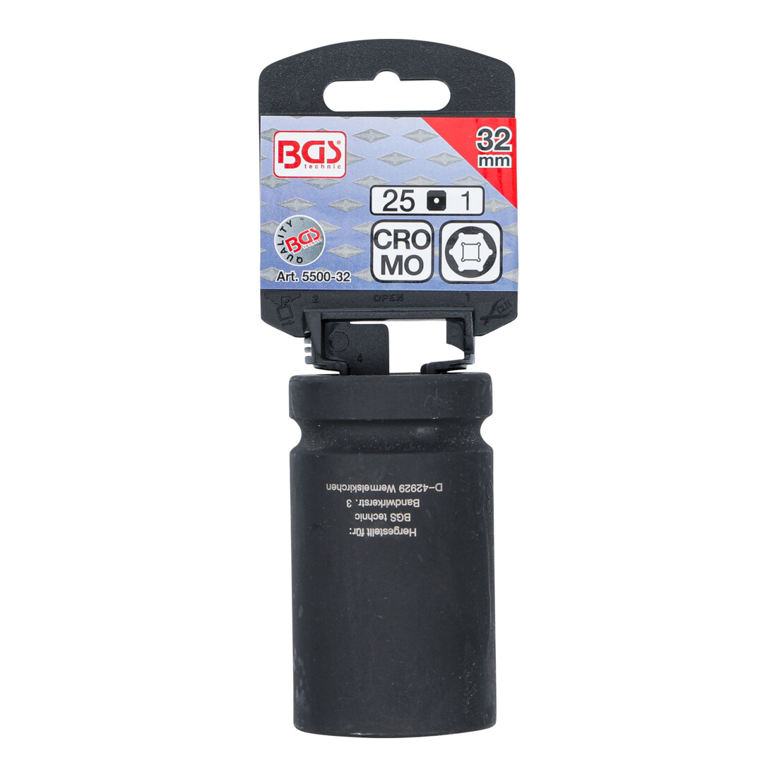BGS Bussola esagonale, profonda, 25 mm (1"), 32 mm