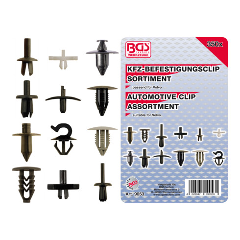 BGS Assortimento clip di fissaggio per Volvo, 350pz.