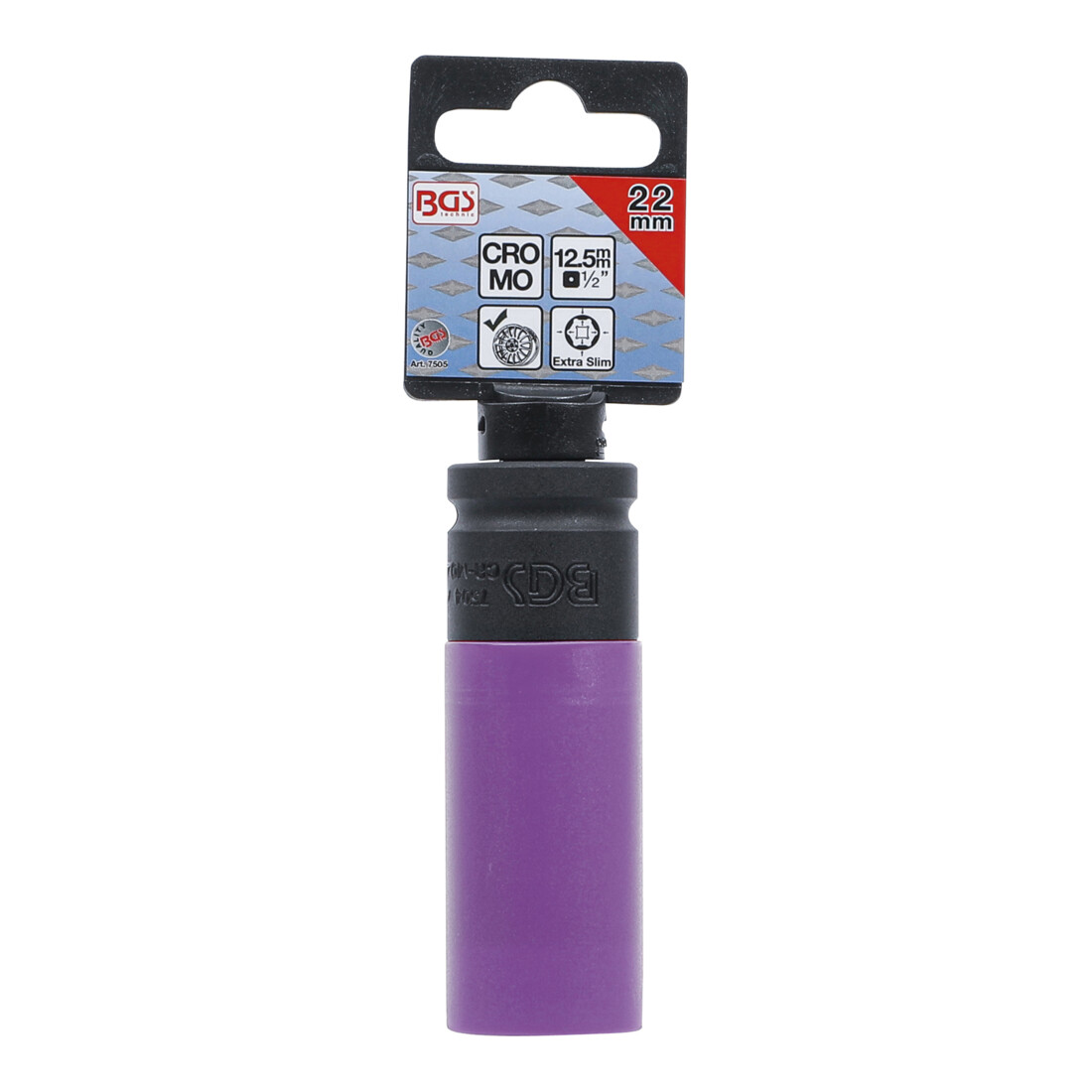 BGS Bussola macch.riv.plastica, Ultra Slim, 12,5 mm (1/2"), 22 mm