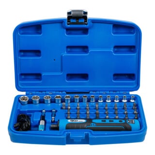 BGS Cacciavite a batteria con set di punte e bussole, 41pz.