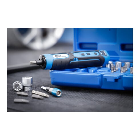 BGS Cacciavite a batteria con set di punte e bussole, 41pz.